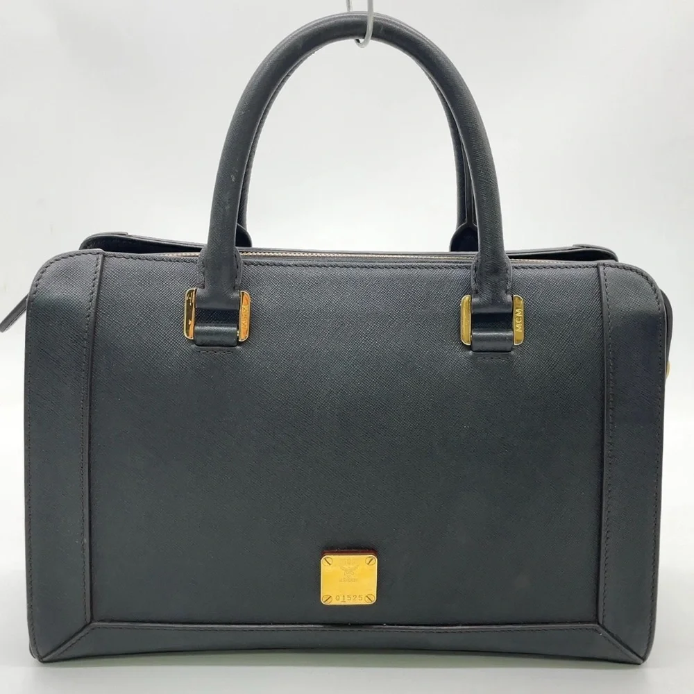 Authentic MCM Gold Hardware Leather Black 2Way Bag with crossbody strap - Picture 17 of 17